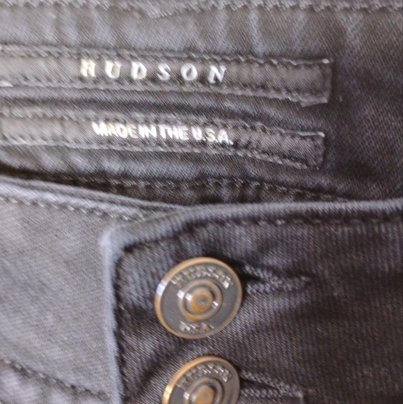 Hudson Beth Baby Bootcut Jeans Black Low Rise Flap Pockets — Size 27 - Picture 7 of 10